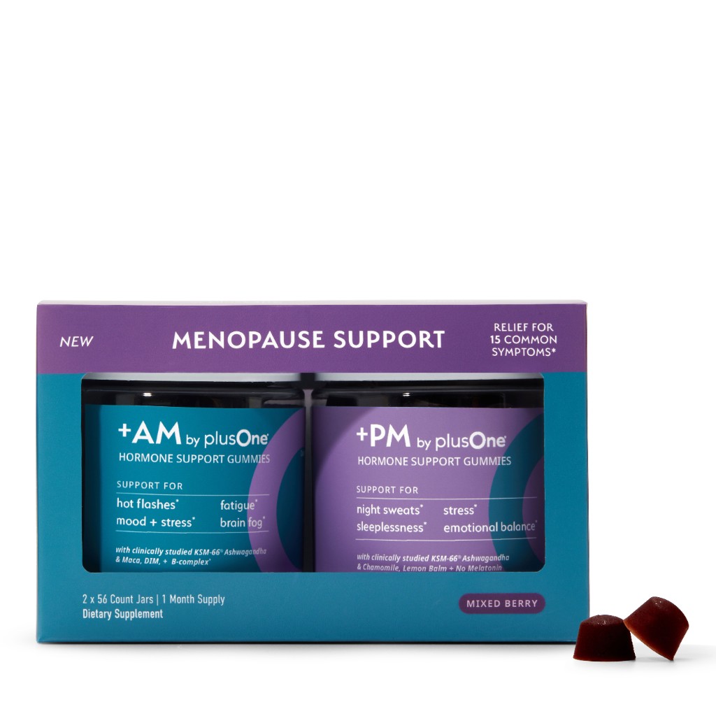 plusOne 24-Hour Menopause Support box with +AM and +PM